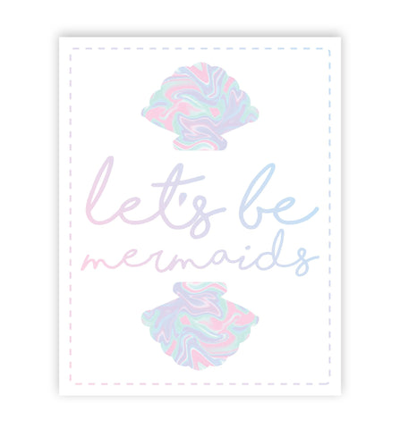 Print or Canvas, Let's Be Mermaids Colorful Shells