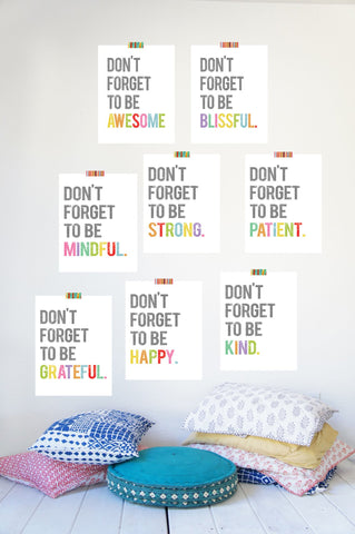 Don't Forget to be Wall Art Print Collection